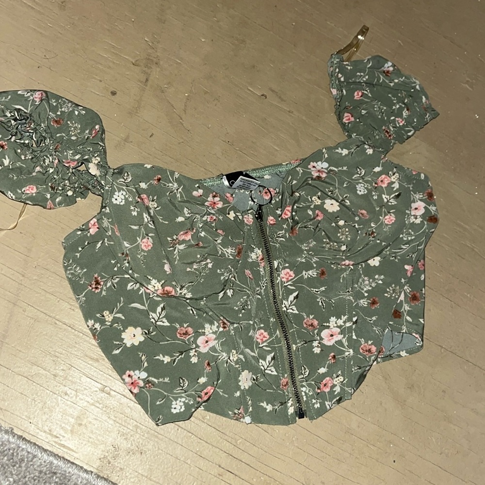 Windsor Green Floral Corset Top